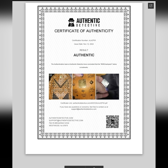 MCM Cognac Backpack with Silver Studs - Picture 9 of 9